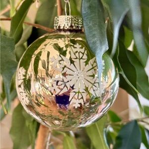 Vintage Handmade Silver Glass Christmas Ornament – Elegant Christmas decor